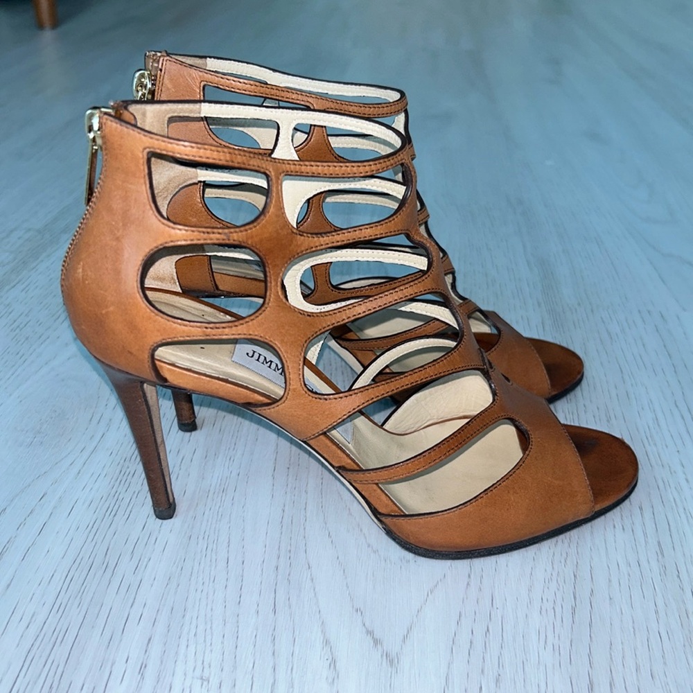 Jimmy Choo REN 85 Size 37 1/2 Brown